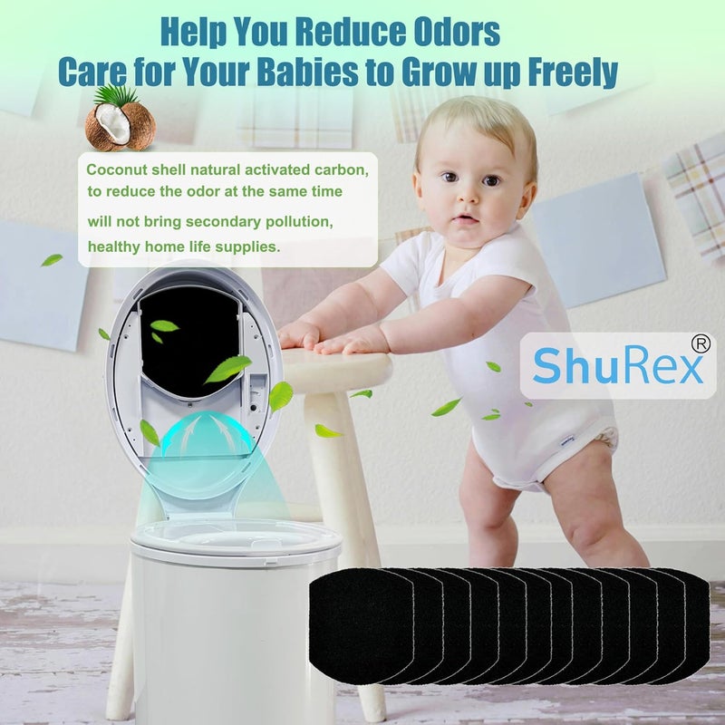 ShuRex 12 Pack Baby Diaper Pail Deodorizer for Ubbi Diaper Pail, Activated Charcoal Odor Absorbing Filters Compatible with Ubbi Steel Diaper Pail, Odor Eliminating, NO Smell - Image 5